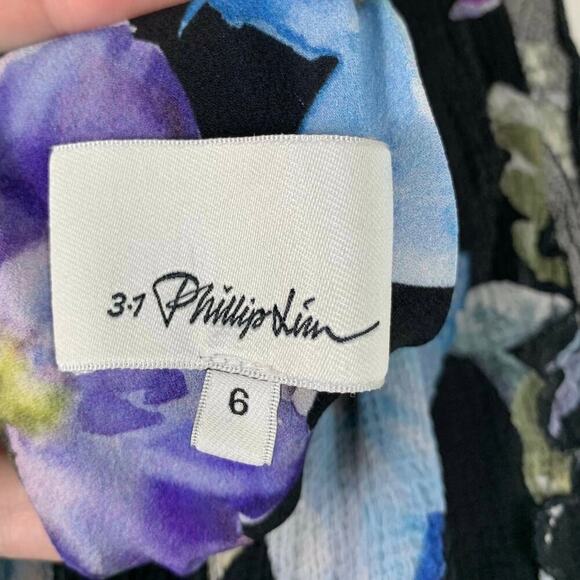 3.1 Phillip Lim 100% Silk Floral Sleeveless Button Front Ruffled Open Back Top 6 - Picture 6 of 12